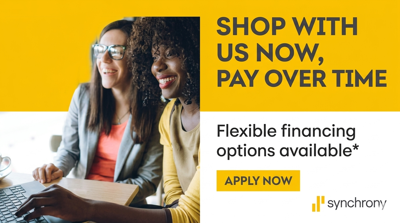 Flexible financing available through Synchrony